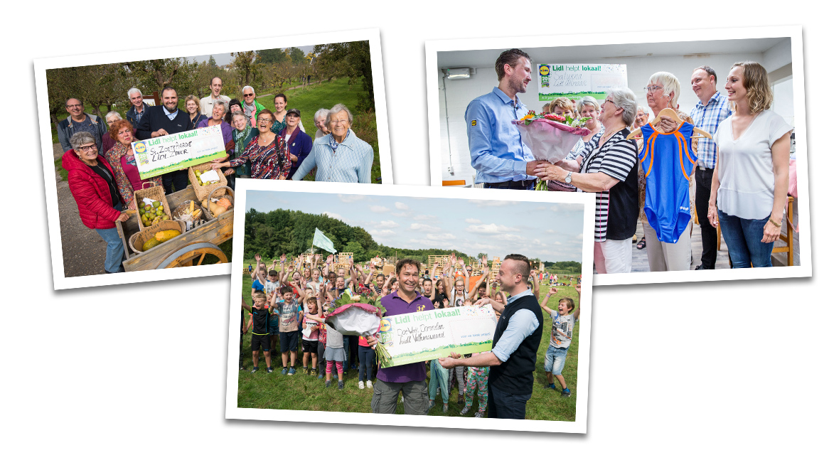 Lidl steunt lokale projecten: fruit, donaties en bloemen.
