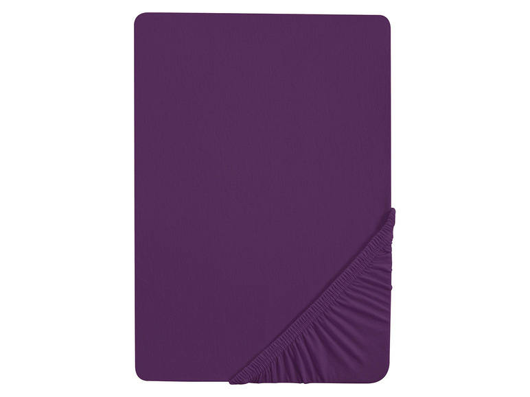 Biberna Jersey hoeslaken (katoenen stof, 140-160 x 200 cm, Violet)