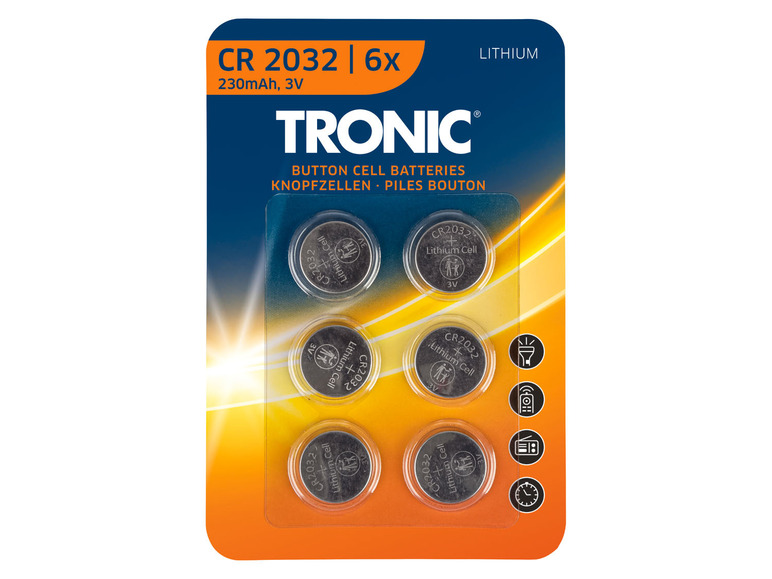 TRONIC Knoopcelbatterijen 6 stuks (Lithium CR2032)