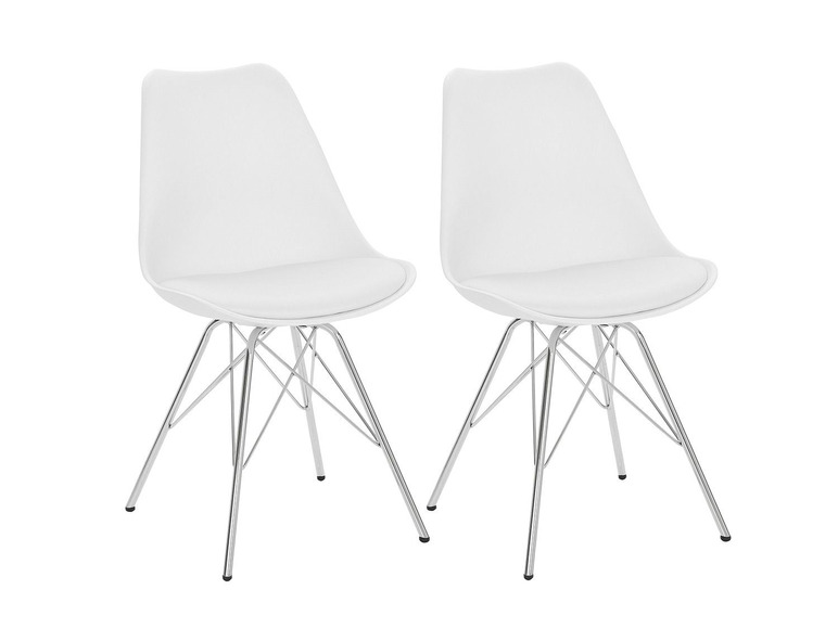 Homexperts Set van 2 stoelen (, Wit/chroom)