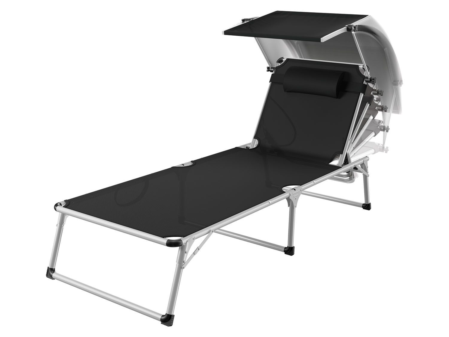Onhandig huid adviseren Aluminium ligstoel met zonnedak zwart kopen? | LIDL