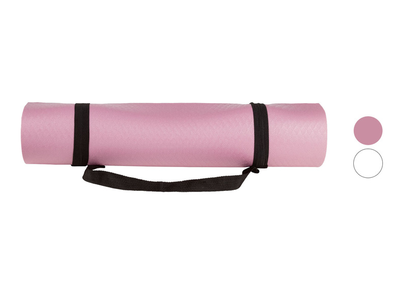 Crivit Yogamat - Deze mat is erg geschikt voor yoga en fitnessoefeningen dankzij het anti-slip oppervlak - Afmetingen: 180 x 60 x 0,5 cm - Schouderband - Antislip reliëf en antisli