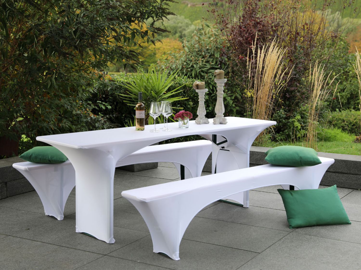 GO-DE Textil Hoes voor tuinbank en tuintafel (70 cm tafel)