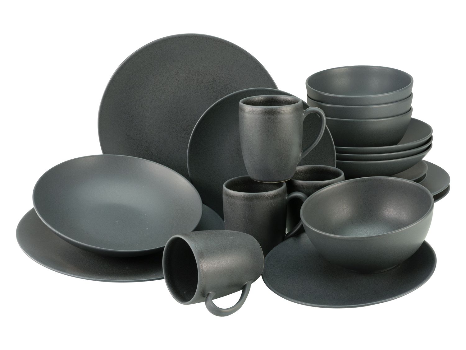 CreaTable Soft Touch Black combi-servies