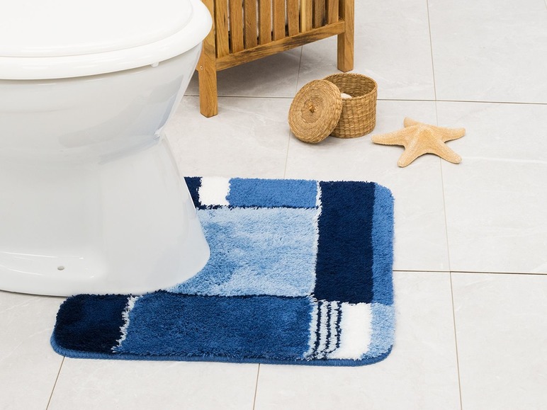 Kleine Wolke Badmat / WC-mat "Padova" (Marineblauw, Toiletmat 50 x 50 cm)
