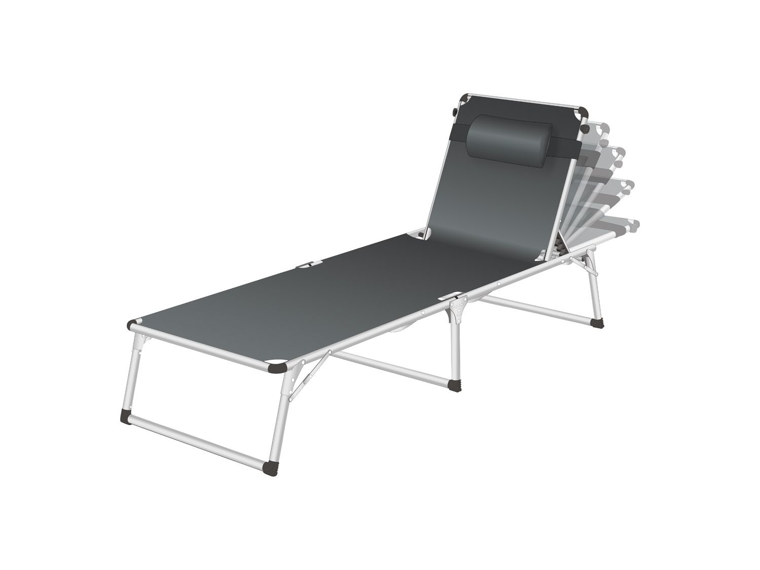 Edele Verlichten Stimulans florabest Aluminium ligstoel met zonnedak grijs | LIDL