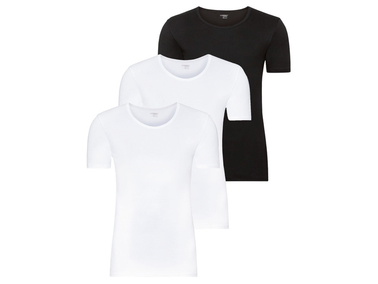 3 heren T-shirts plus size (XXL, Zwart/wit)
