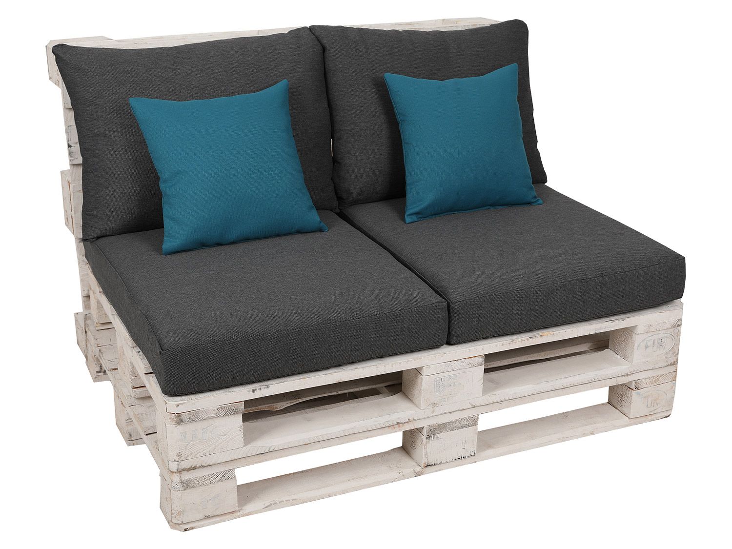 GO-DE Textil Palletkussenset (Antraciet-blauw)