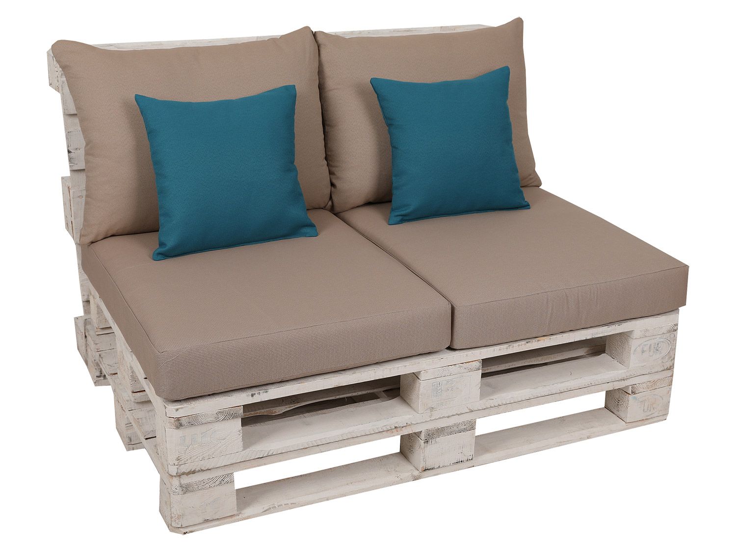 GO-DE Textil Palletkussenset (Beige-petrol)