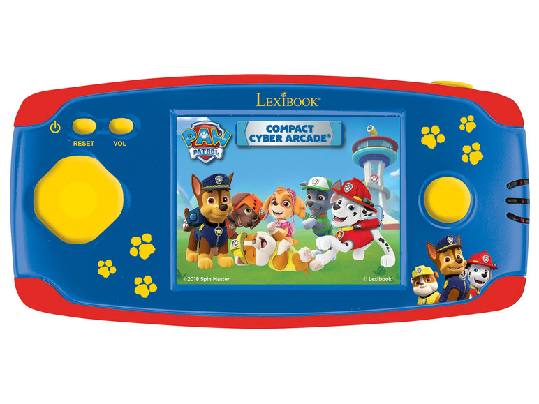 Lexibook Paw Patrol Chase compacte draagbare Cyber Arcade-gameconsole, 150 gaming, LCD, op batterijen, rood / blauw, JL2365PA-7