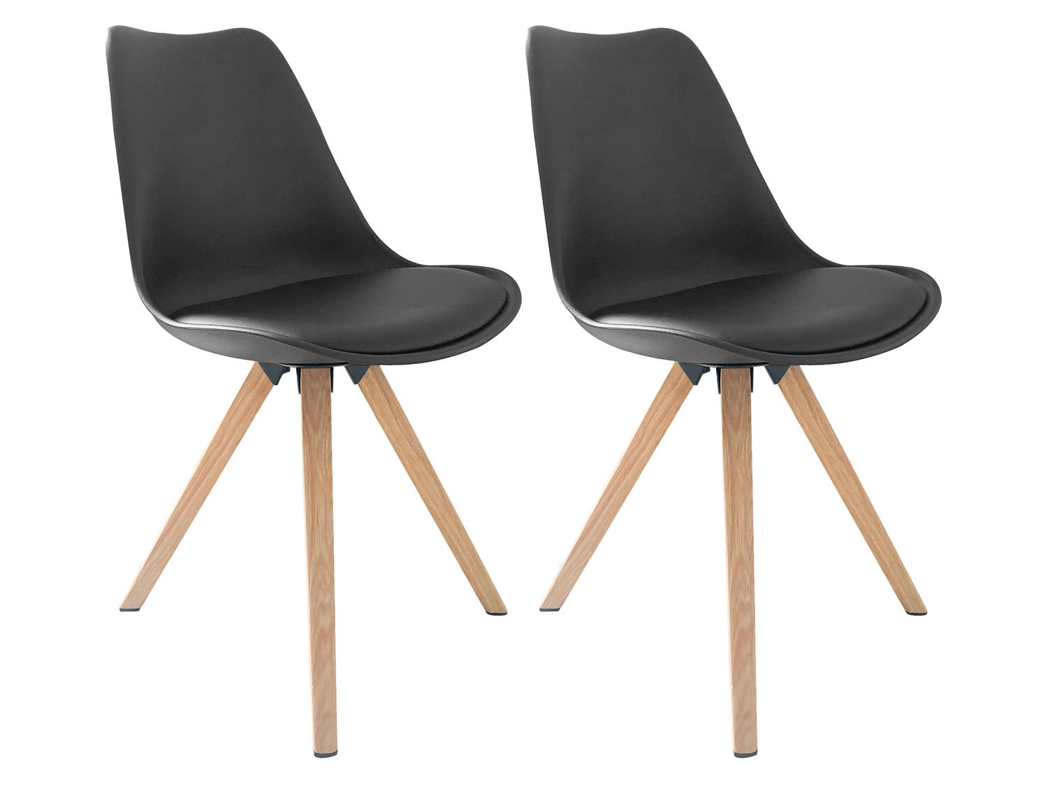 byLIVING 2 stoelen Kira (Zwart/eiken)