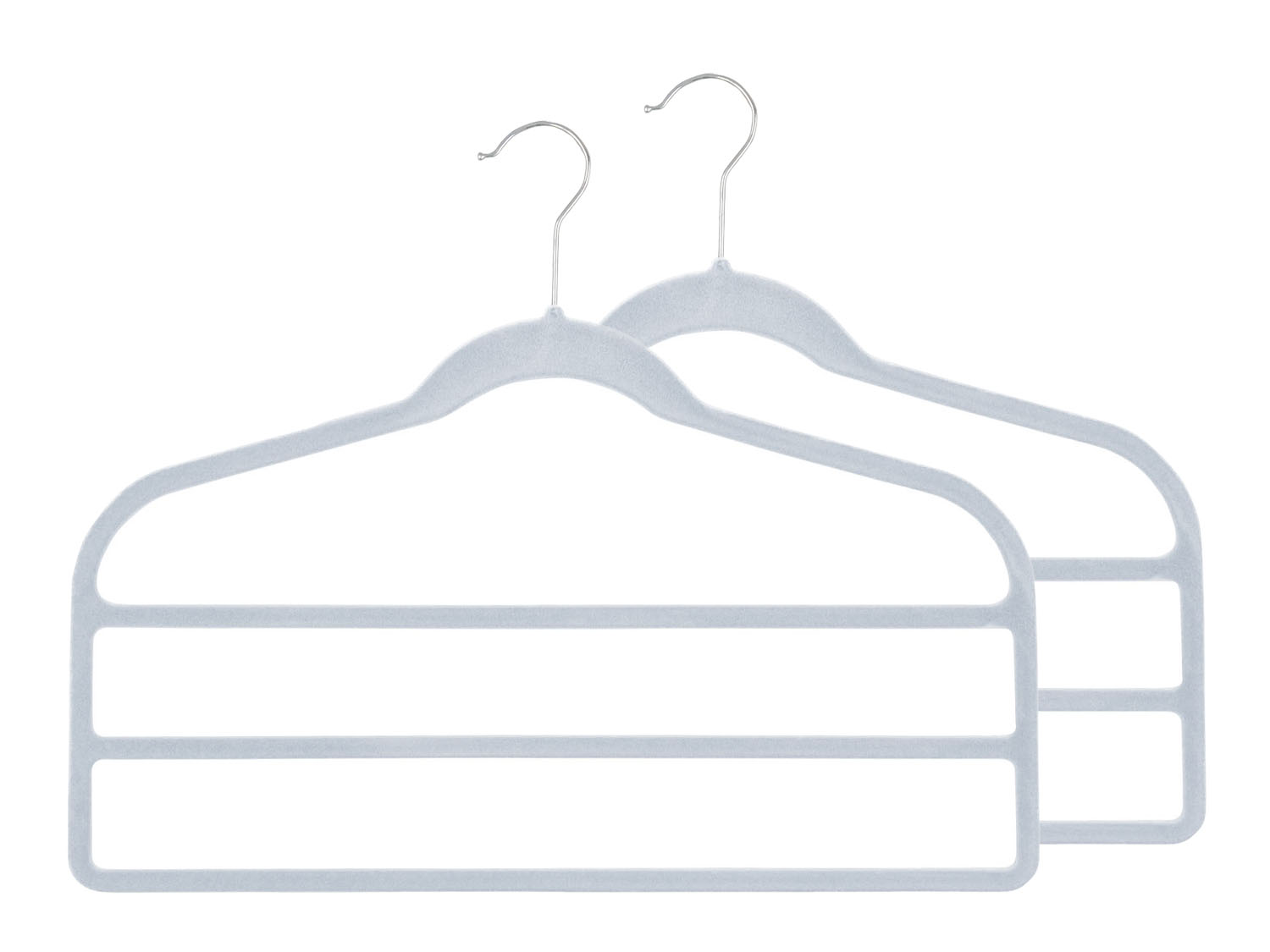 LIVARNO LIVING Antislip kleerhangers (2 broekhangers, grijs)