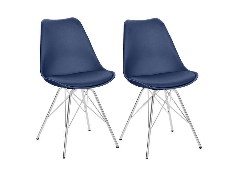 Homexperts Set van 2 stoelen (, Donkerblauw/chroom)