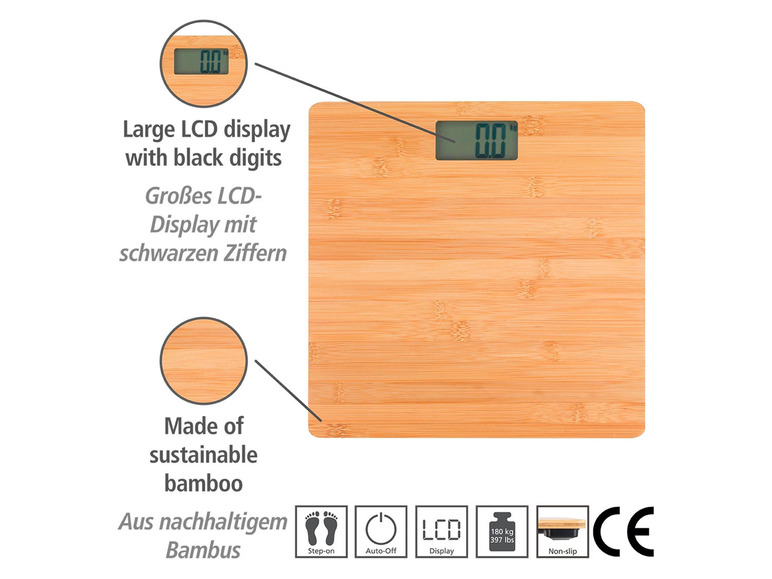 Ga naar volledige schermweergave: Wenko Weegschaal Bambusa - afbeelding 2