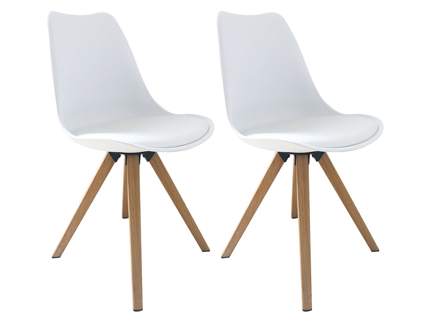 byLIVING 2 stoelen Kira (Wit/eiken)