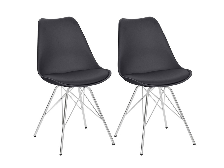 Homexperts Set van 2 stoelen (, Zwart/chroom)