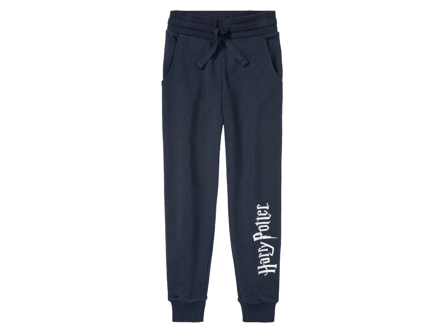 Jongens joggingbroek met print op het been (Marineblauw, 158/164)