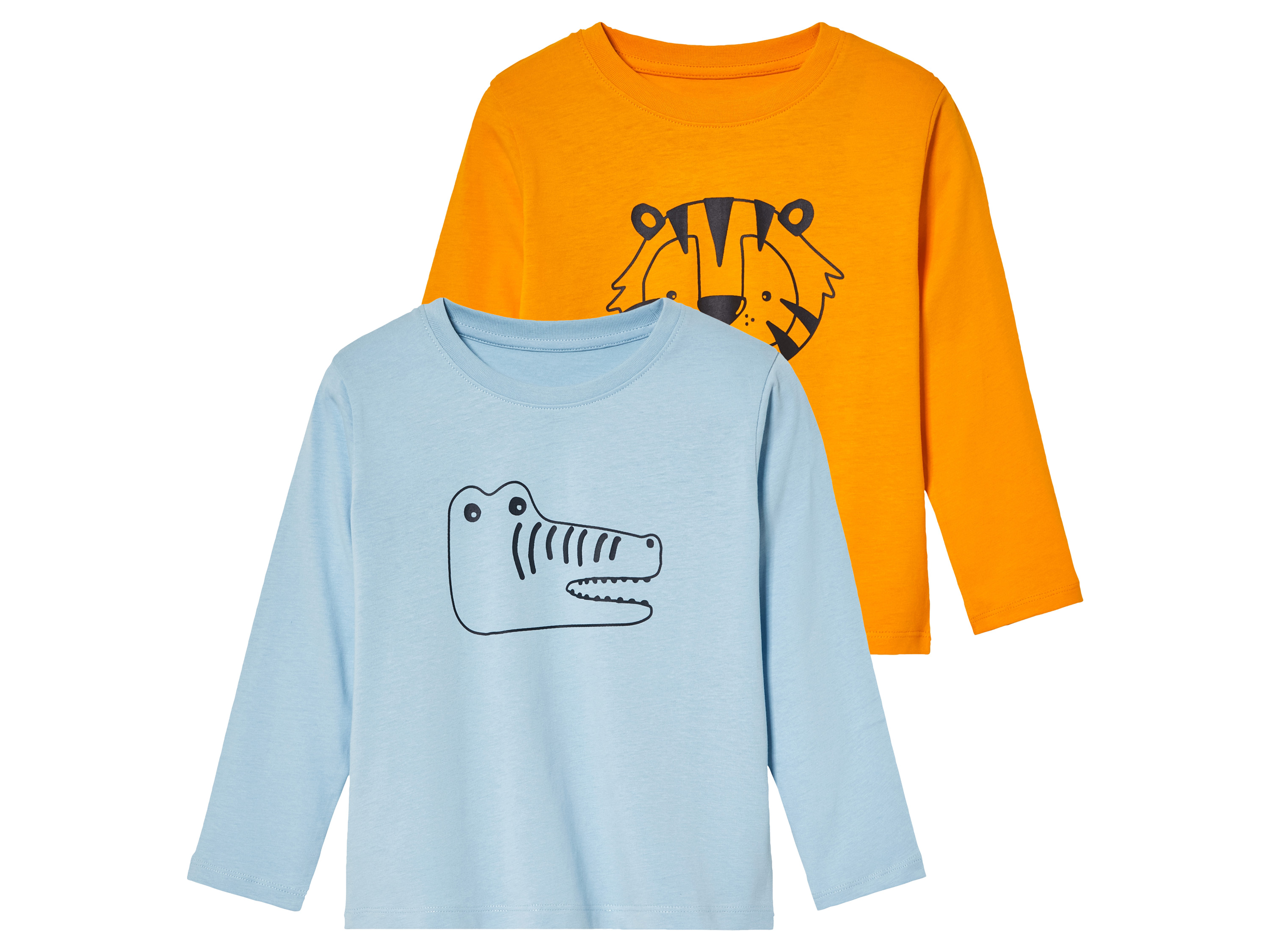 lupilu 2 kinder shirts (Lichtblauw/geel, 86/92)