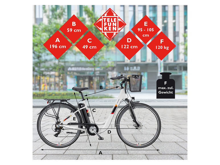 Ga naar volledige schermweergave: TELEFUNKEN E-bike City RC822 multitalent 28" - afbeelding 22