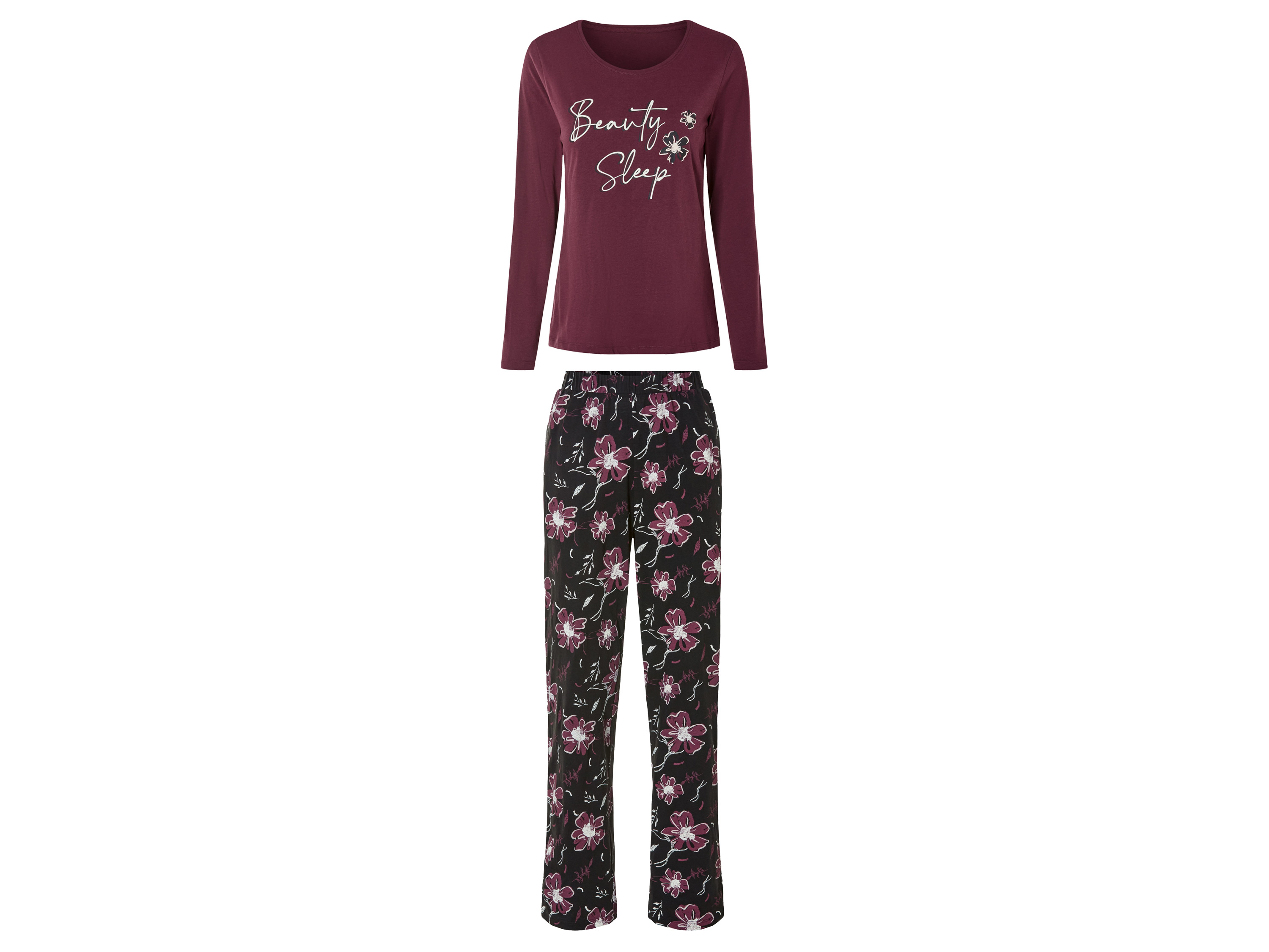 esmara Dames pyjama (S (36-38), Bordeaux/zwart)