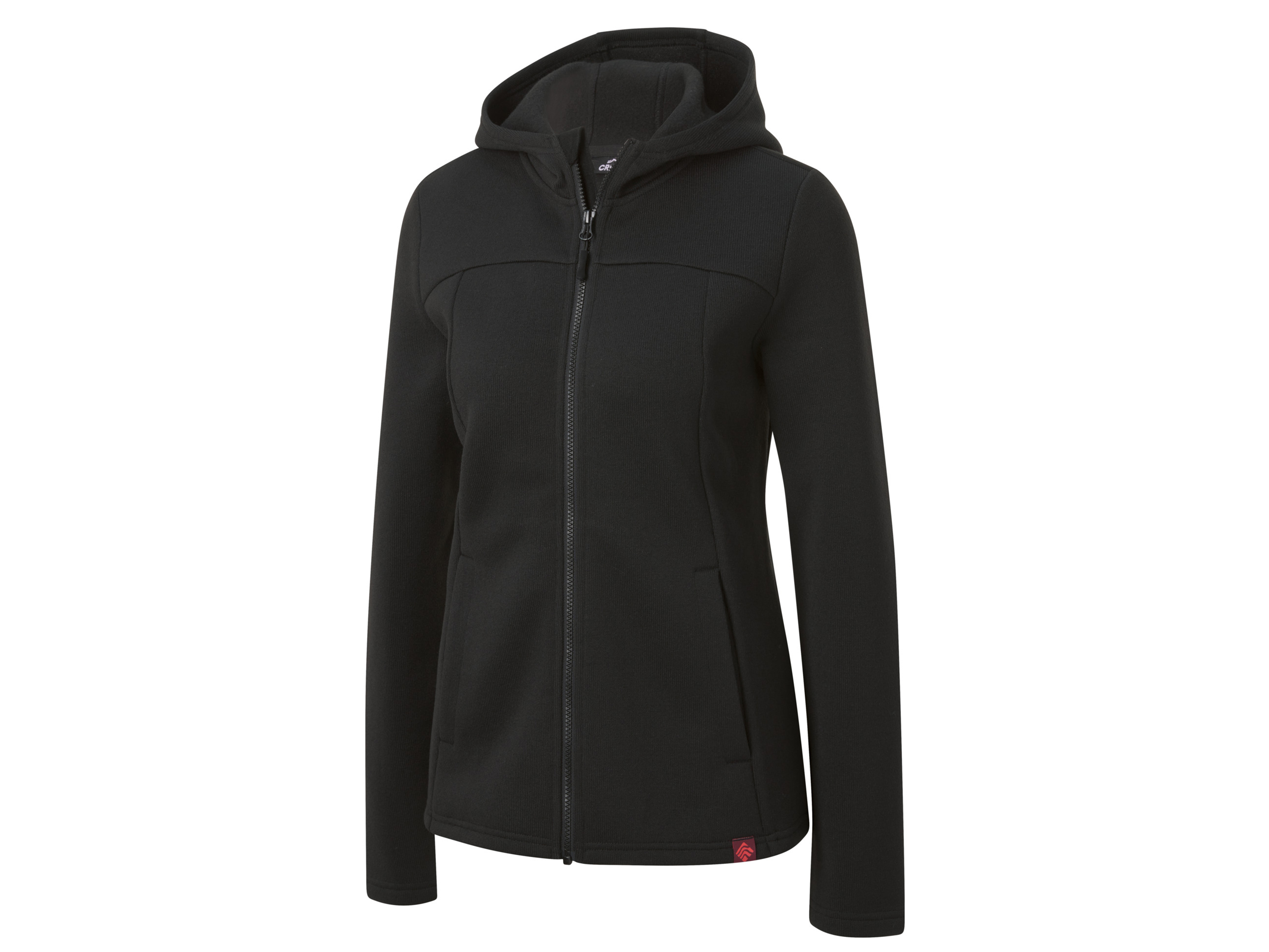 CRIVIT Dames gebreid fleecejack (XS (32-34), Zwart)