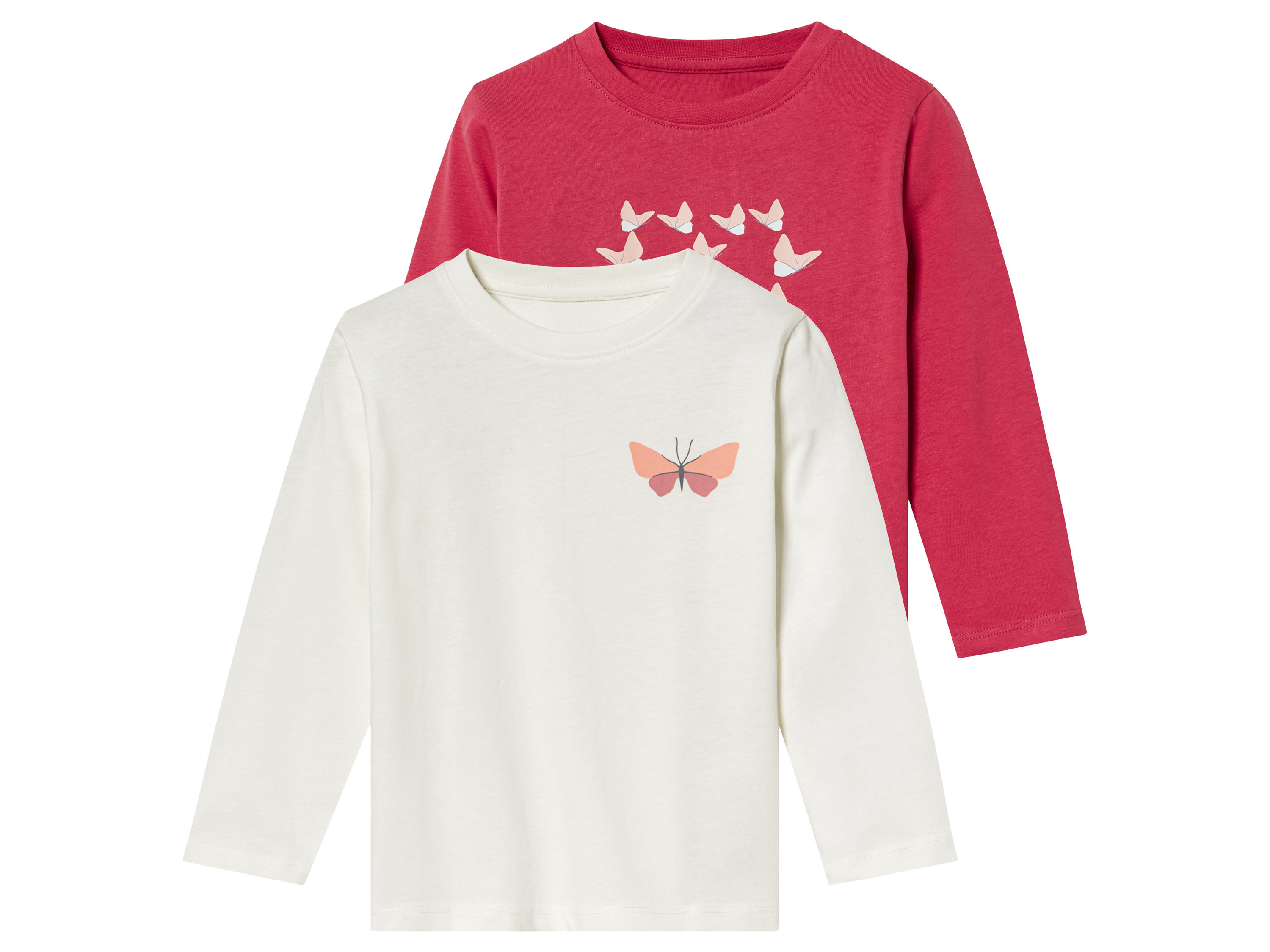 lupilu 2 kinder T-shirts (beige/bes, 86/92)