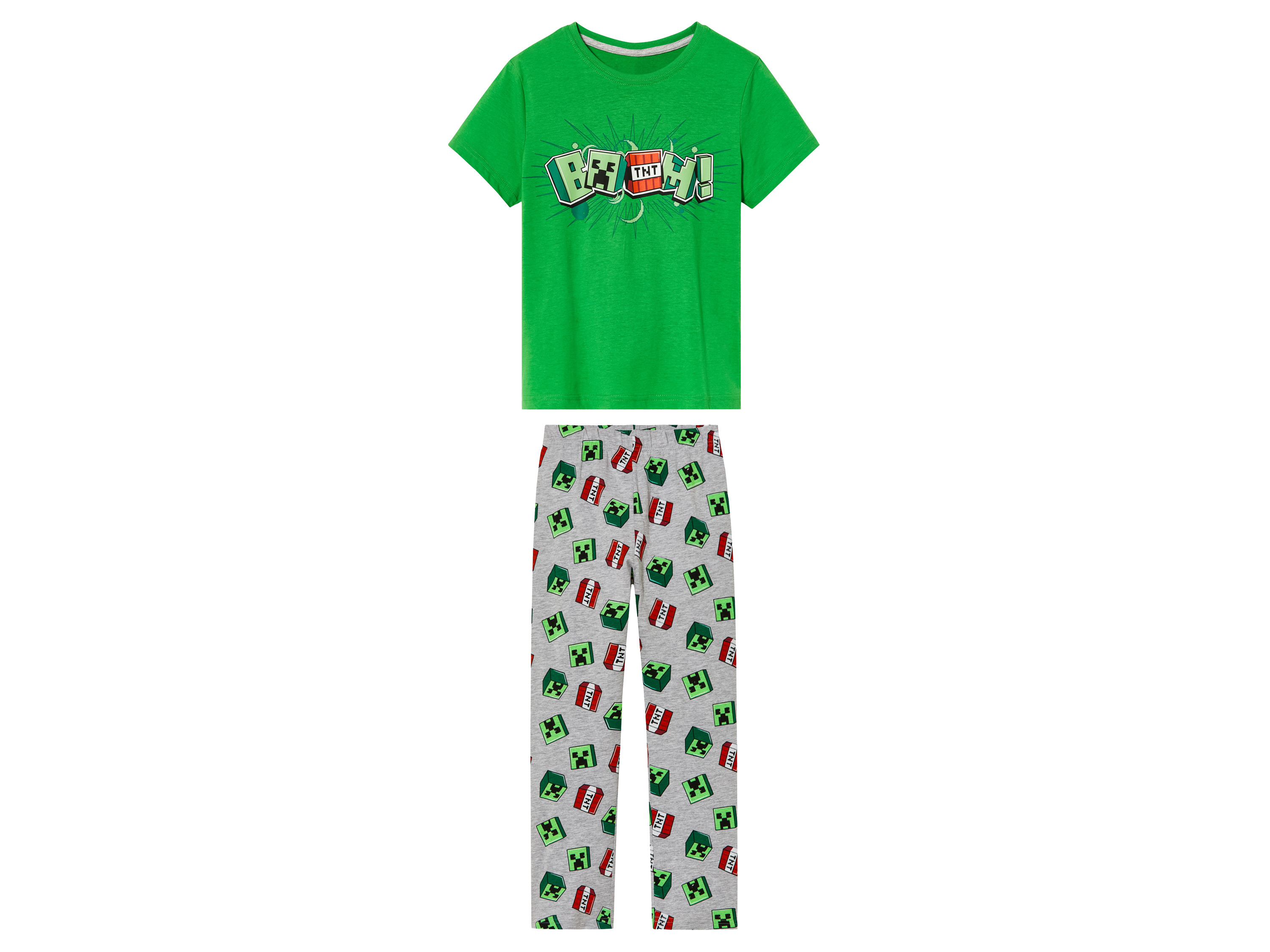 Minecraft Kinderen pyjama (122/128, Groen)