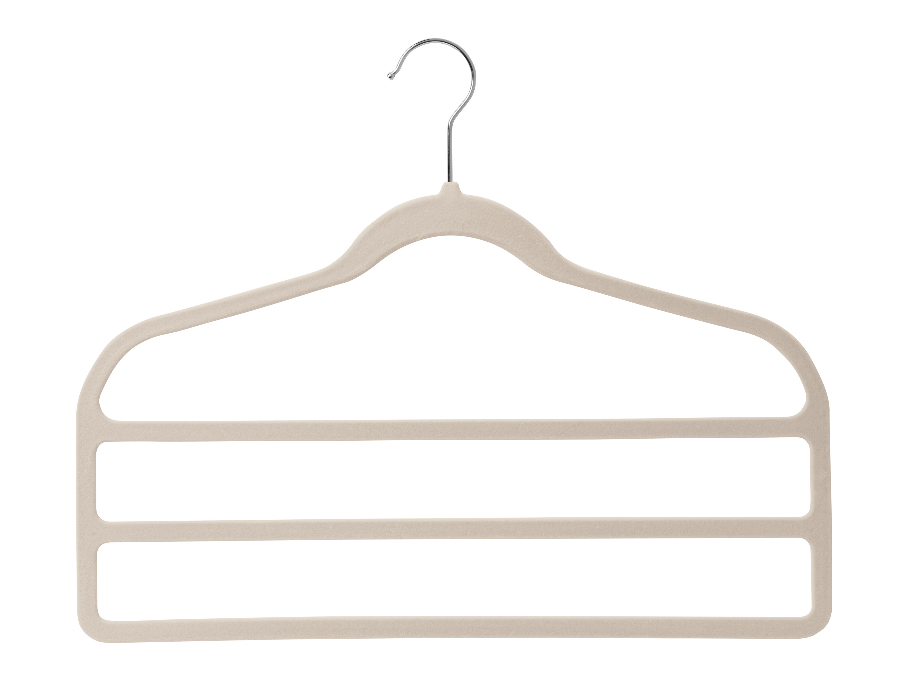 LIVARNO home Textielbeschermende kleerhanger (Set van 2 beige broekhangers)