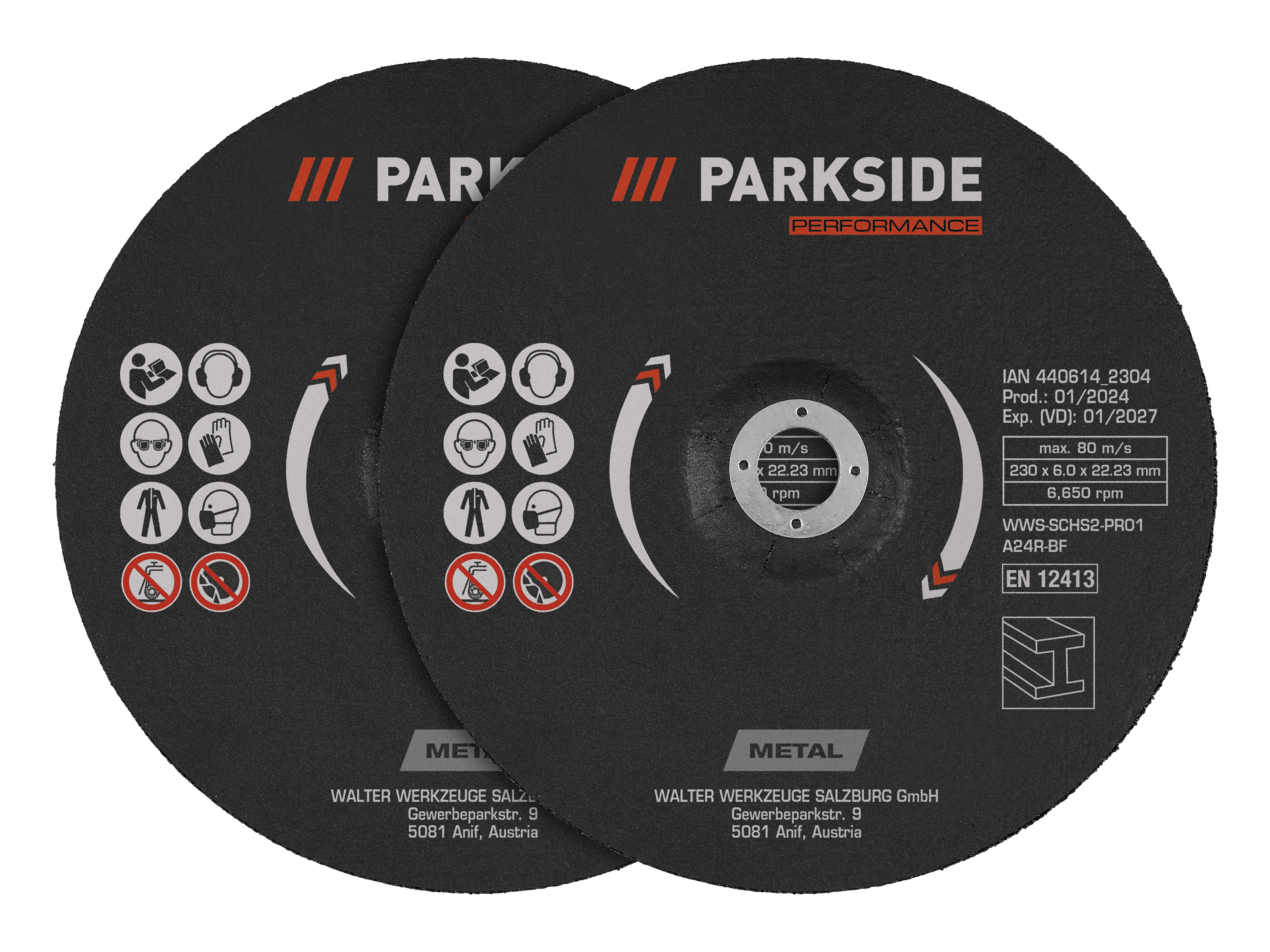 PARKSIDE PERFORMANCE Doorslijpschijven / lamellenschijven Ø 230 mm (2-delig)