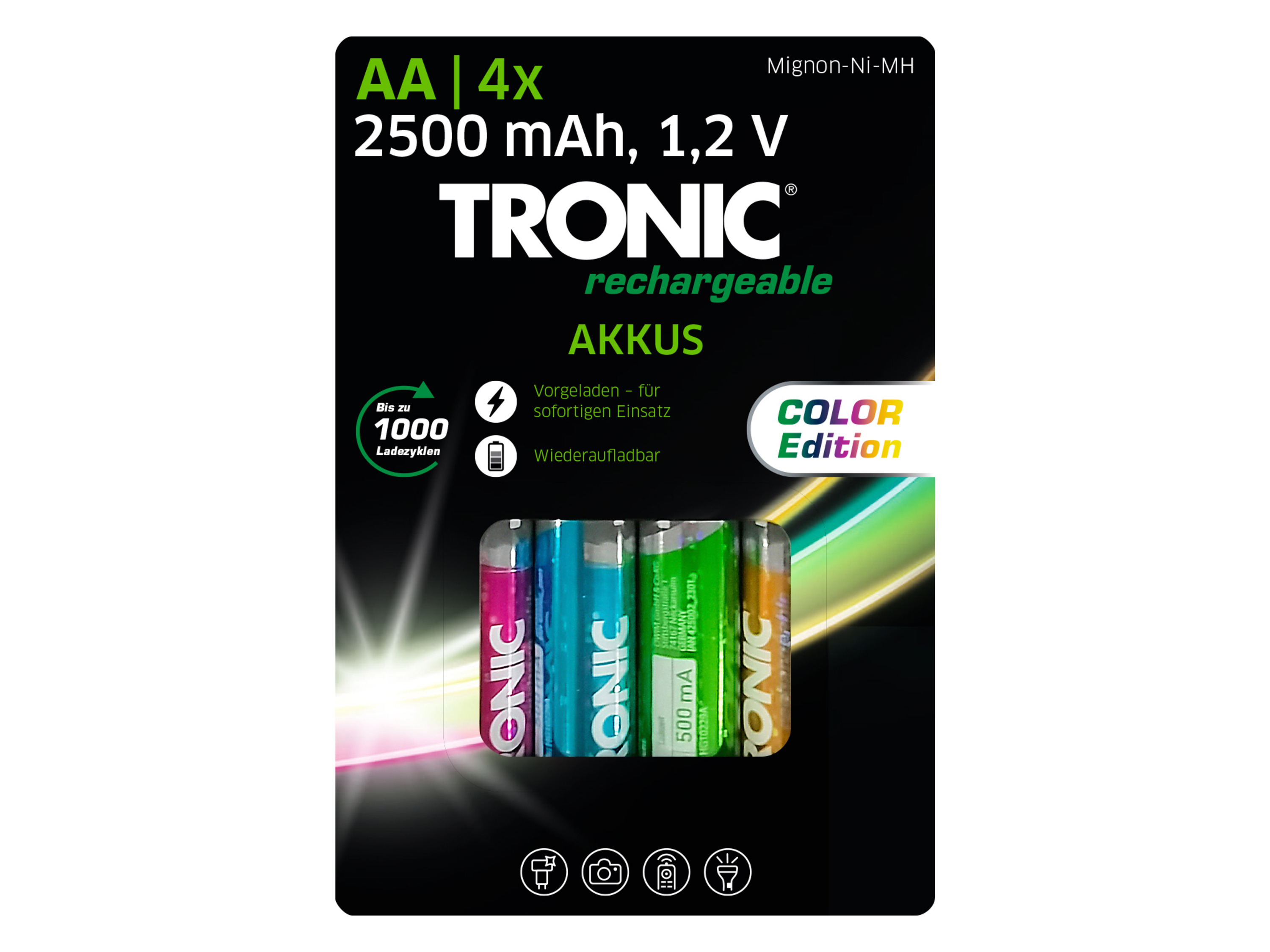 TRONIC Batterijen Ni-MH Ready 2 Use Color 4-delig (AA)