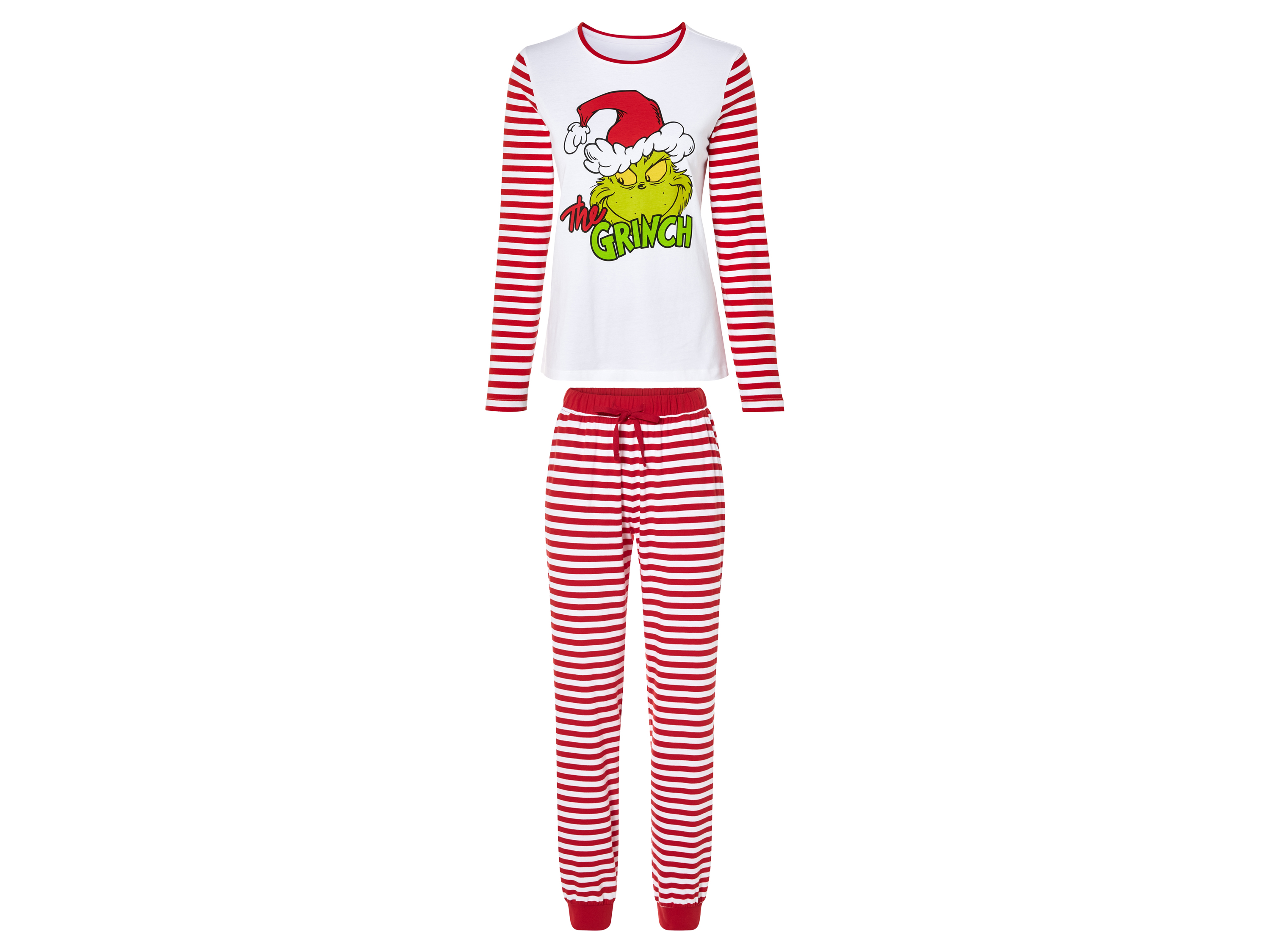 Dames Grinch pyjama (S(36/38), Wit/rood)