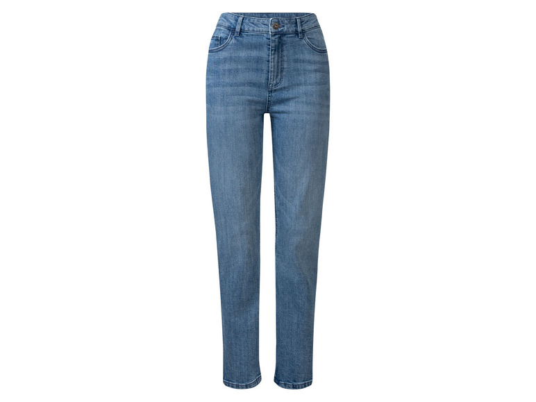 esmara Dames jeans - straight fit (44, kort, Lichtblauw)