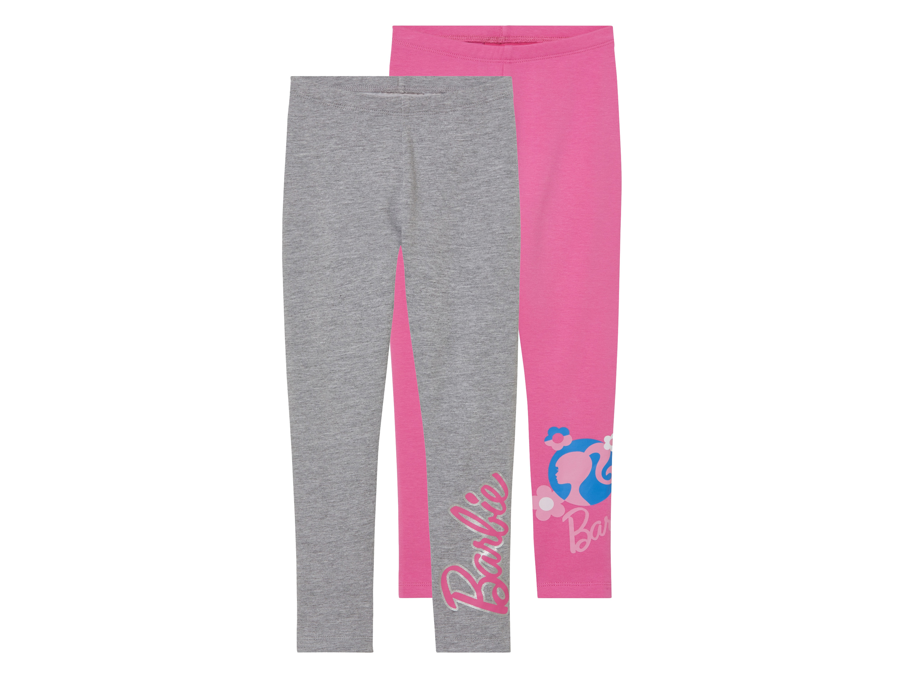 2 paar Kinder Thermo Leggings (134-140, Grijs/roze)