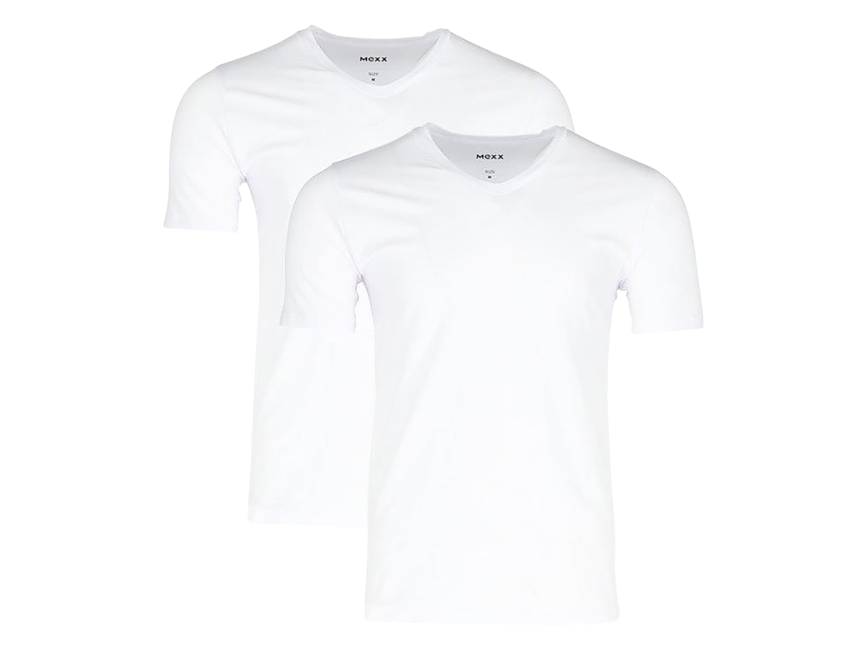 MEXX 2 paar heren T-shirts (Wit, L, V-hals)