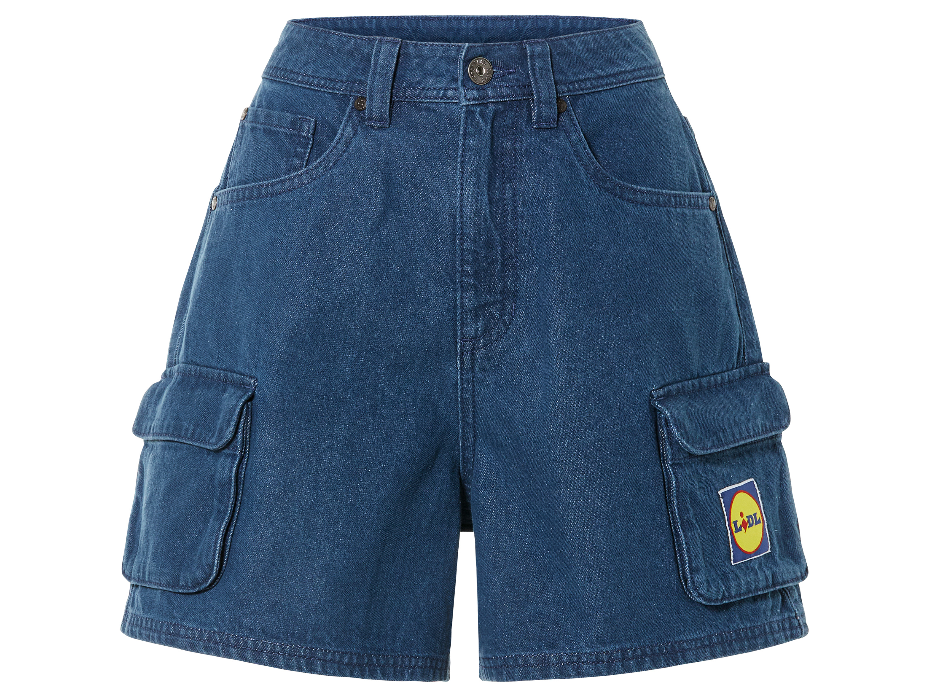 esmara Dames jeansshort met Lidl-print (34, Blauw)