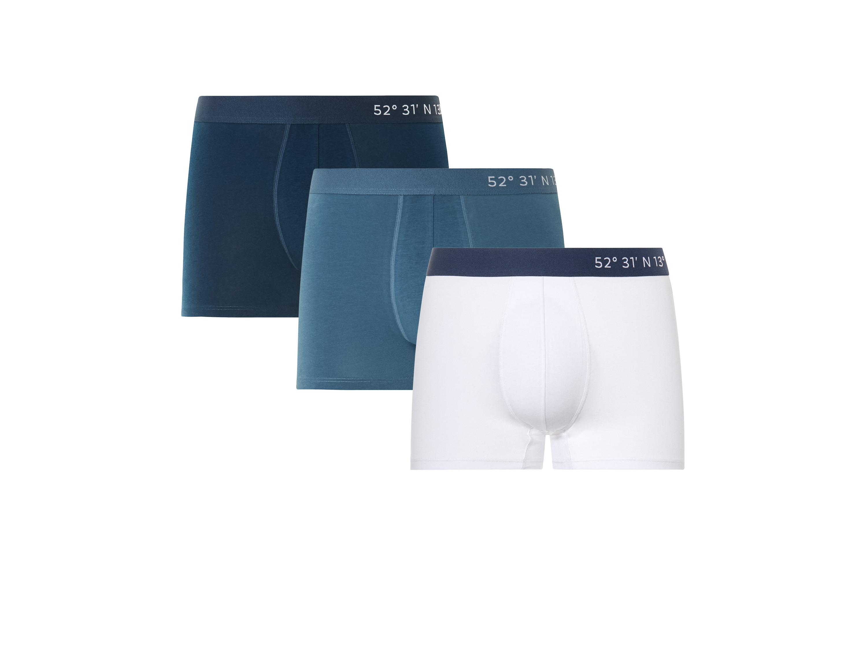 LIVERGY Heren boxershorts 3-pack (S, donkerblauw/blauw/wit)