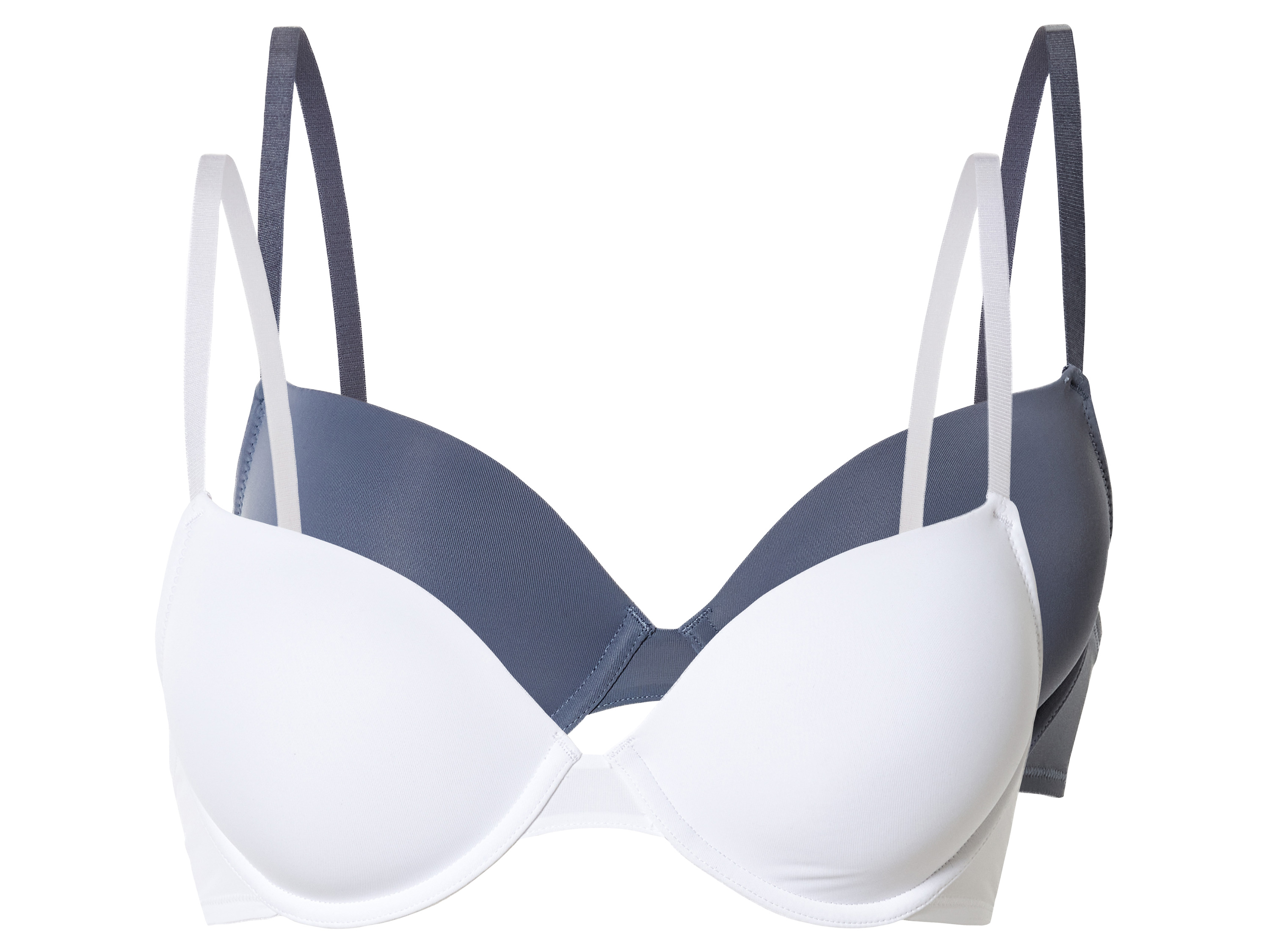 esmara 2 dames beugel-bh&apos;s (85B, Blauw/wit)