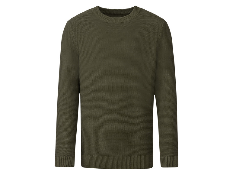 Heren grofgebreide pullover (M (48/50), Groen)