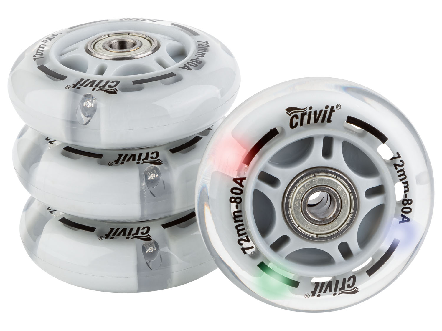 CRIVIT Inlineskatewielen (LED 72 mm)