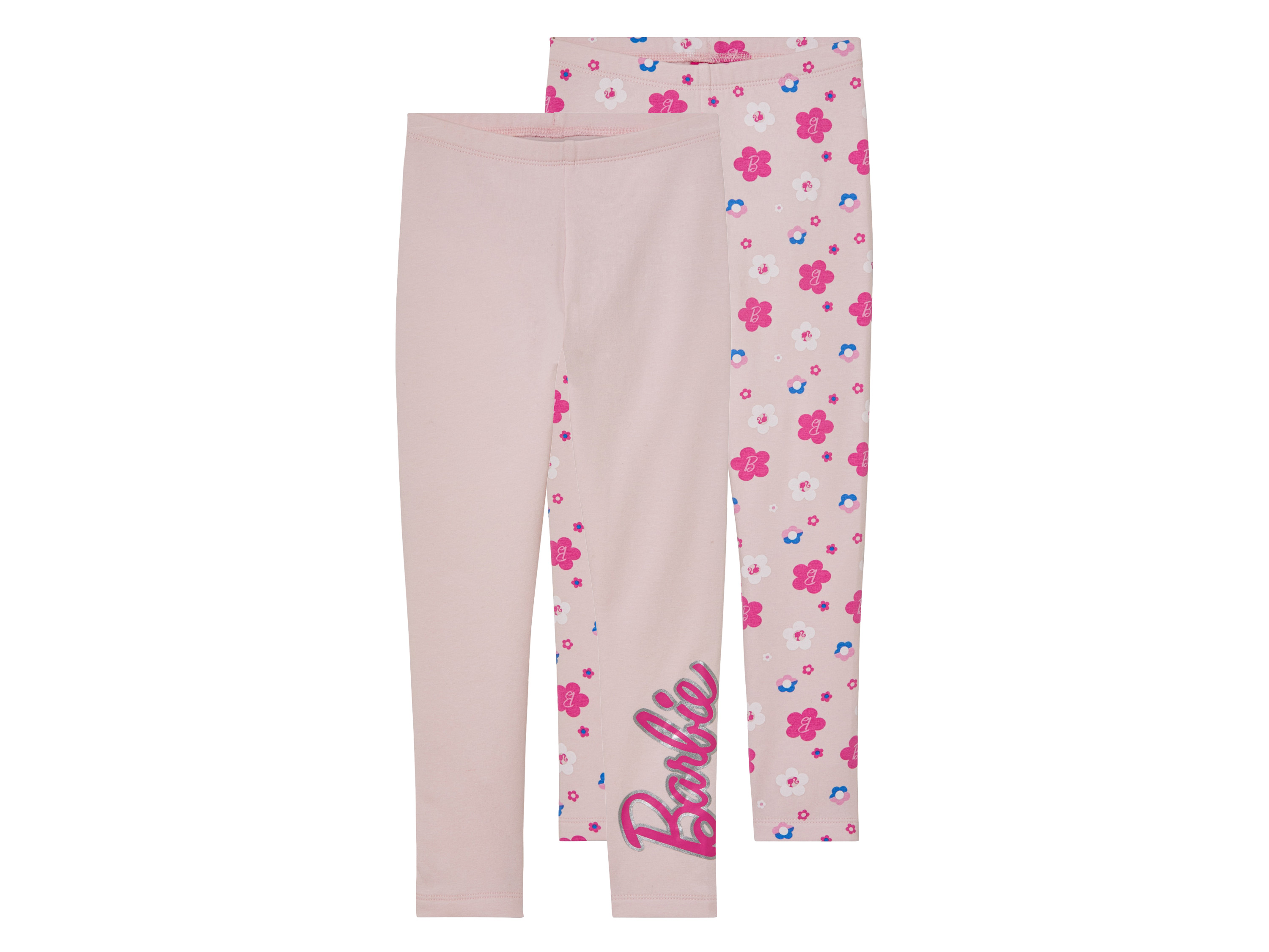 2 paar Kinder Thermo Leggings (134-140, Lichtroze/print)