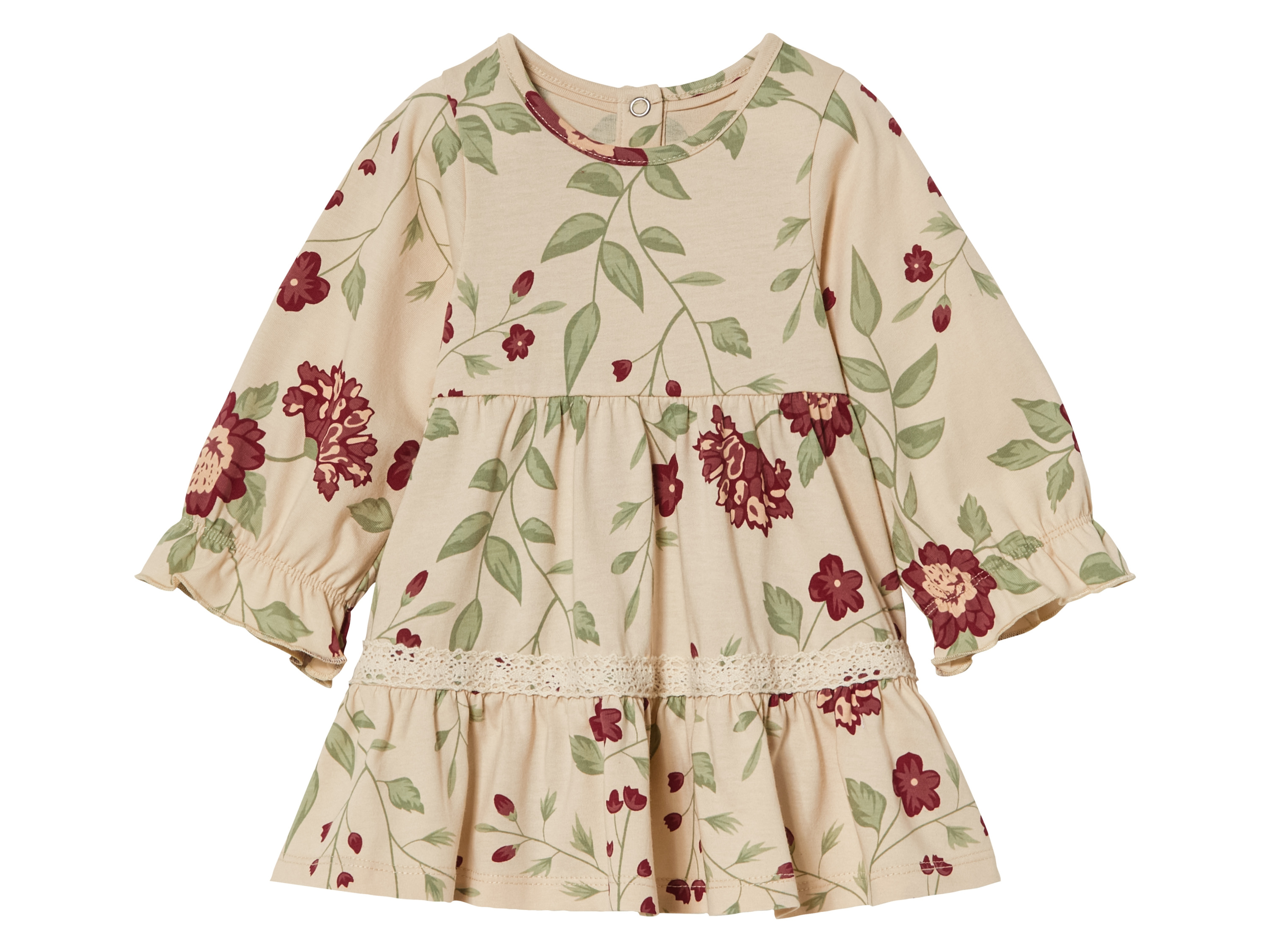 lupilu Baby jurk (86/92, Bloemen/beige)