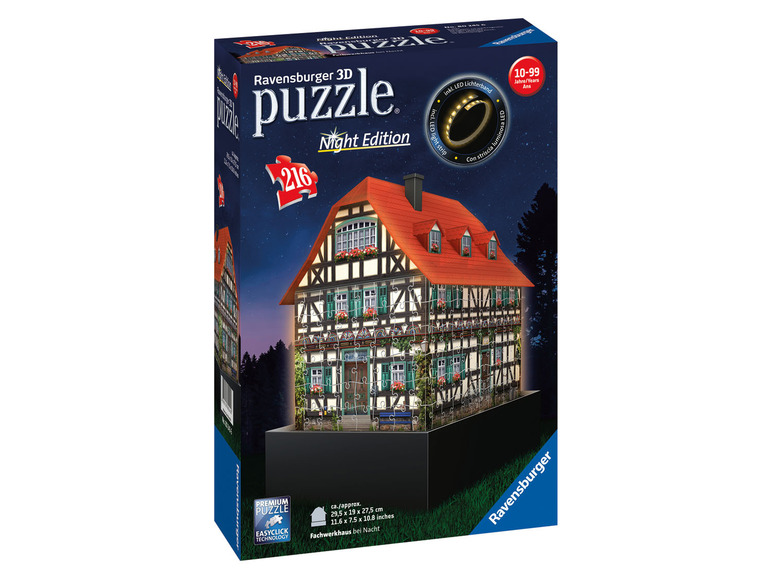 Ravensburger Fachwerkhaus Night Edition- 3D puzzel gebouw - 216 stukjes