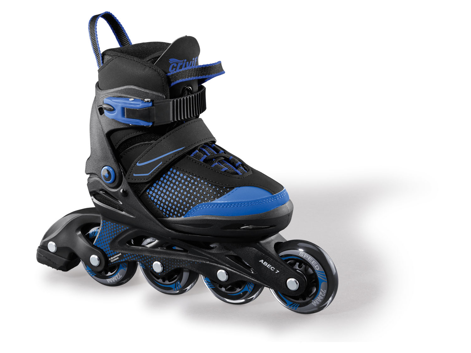 CRIVIT Kinder softboot inlineskates (33-37, Blauw/zwart)