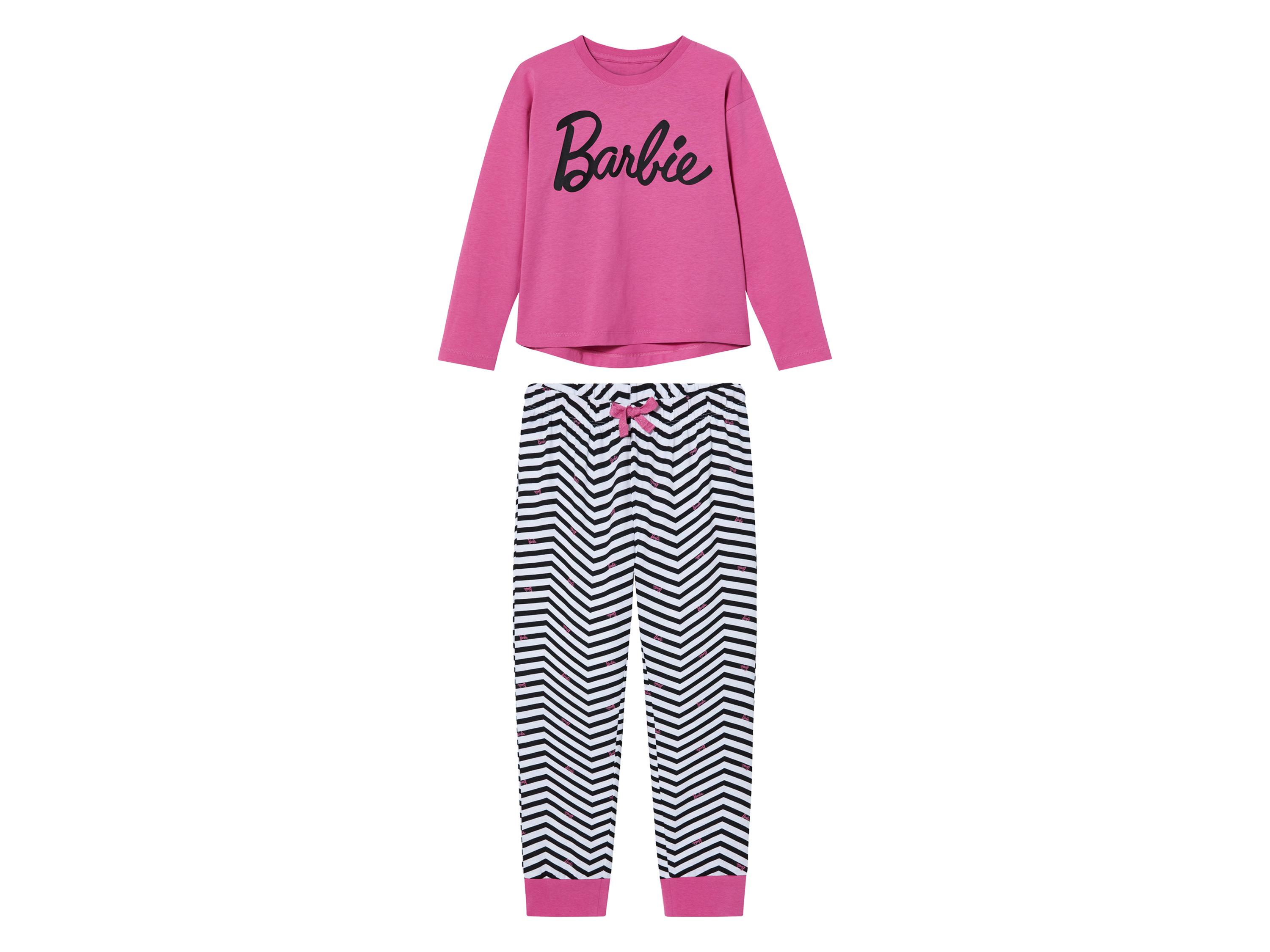 Kinder pyjama, comfortabel om te dragen (122/128, Roze/wit)