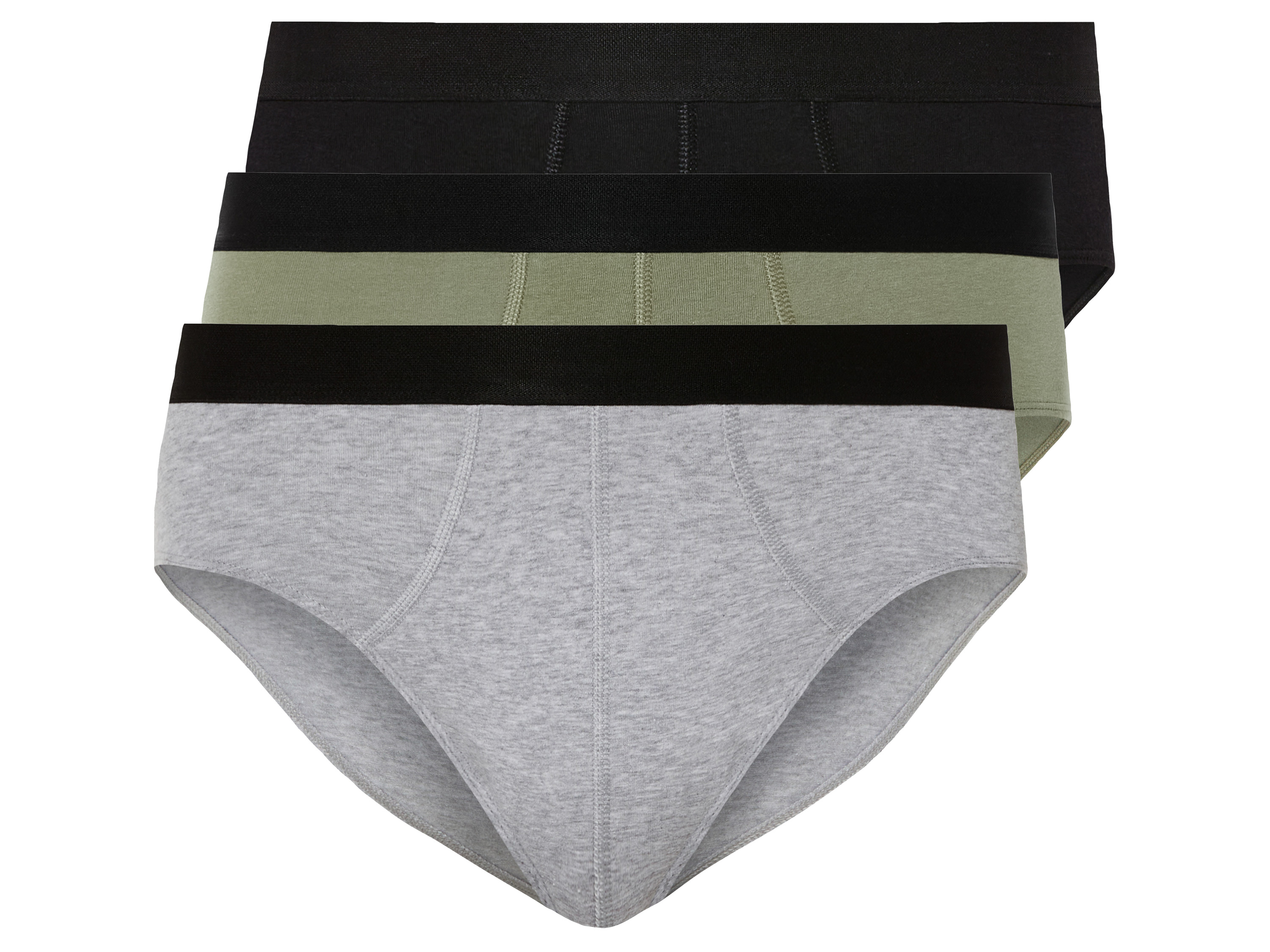LIVERGY 3 heren slips (3XL, Zwart/grijs/groen)