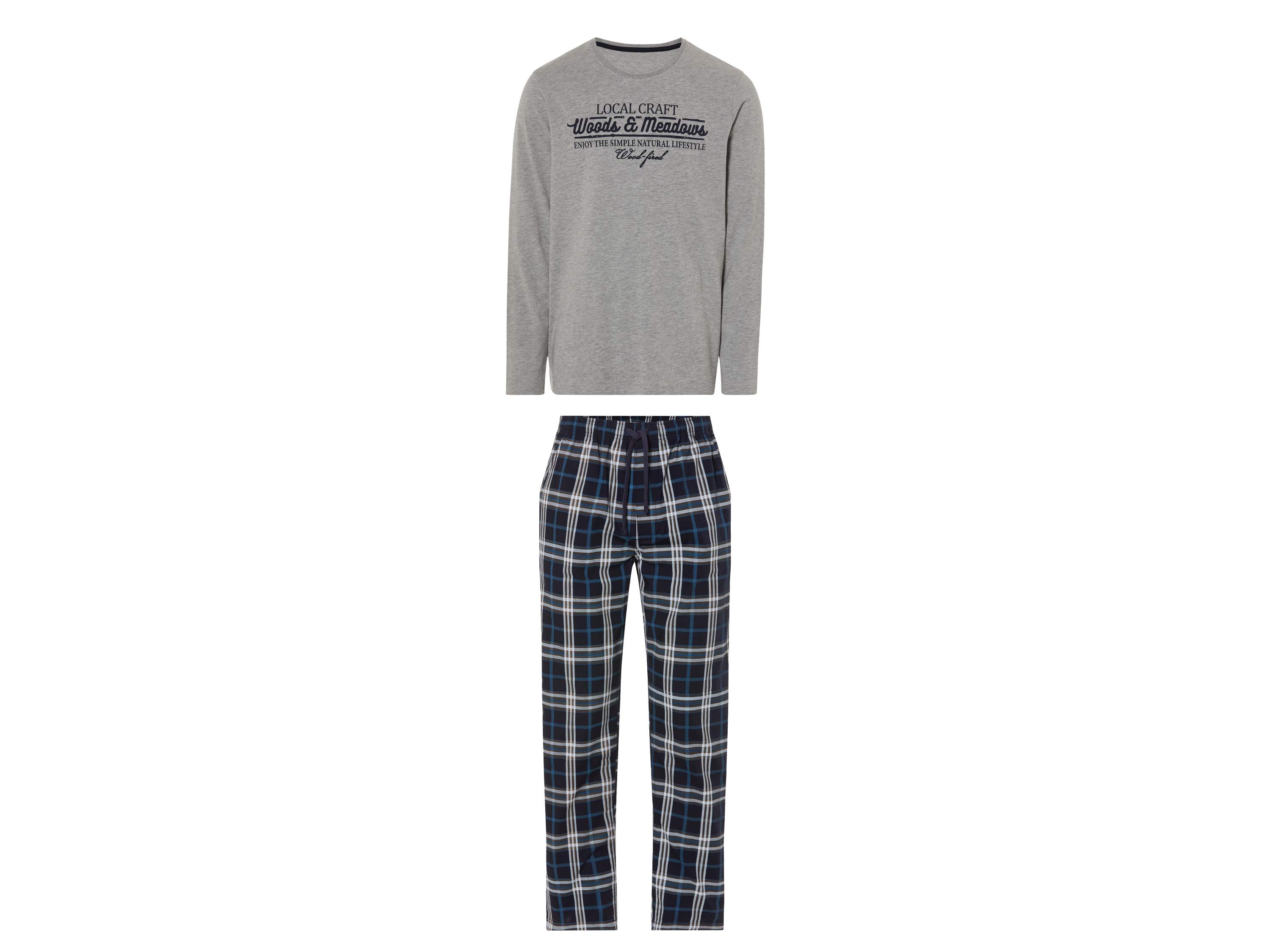 LIVERGY Heren pyjama (S (44-46), Grijs)