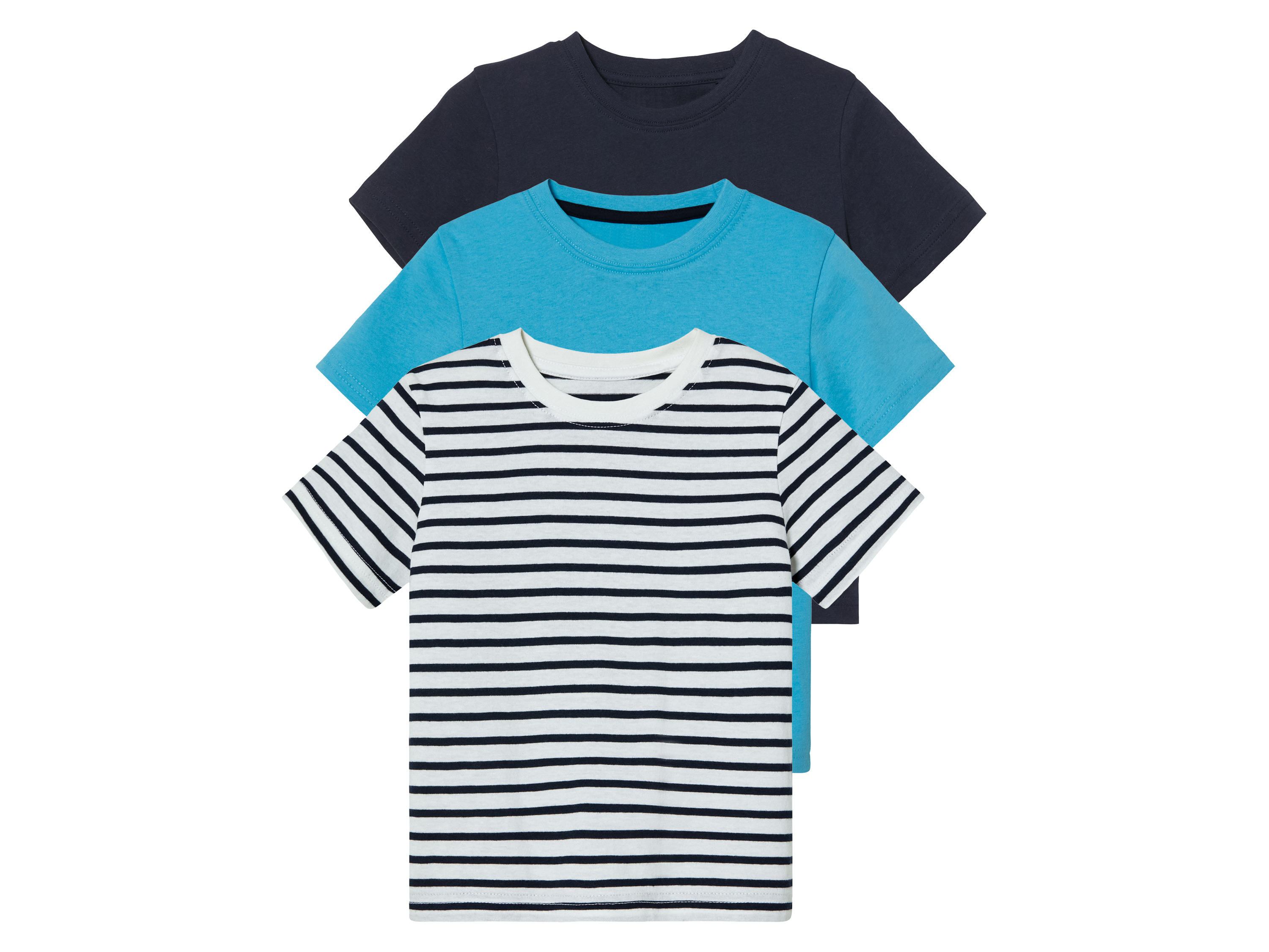 lupilu 3 peuters T-shirts (98/104, Marineblauw/strepen/blauw)