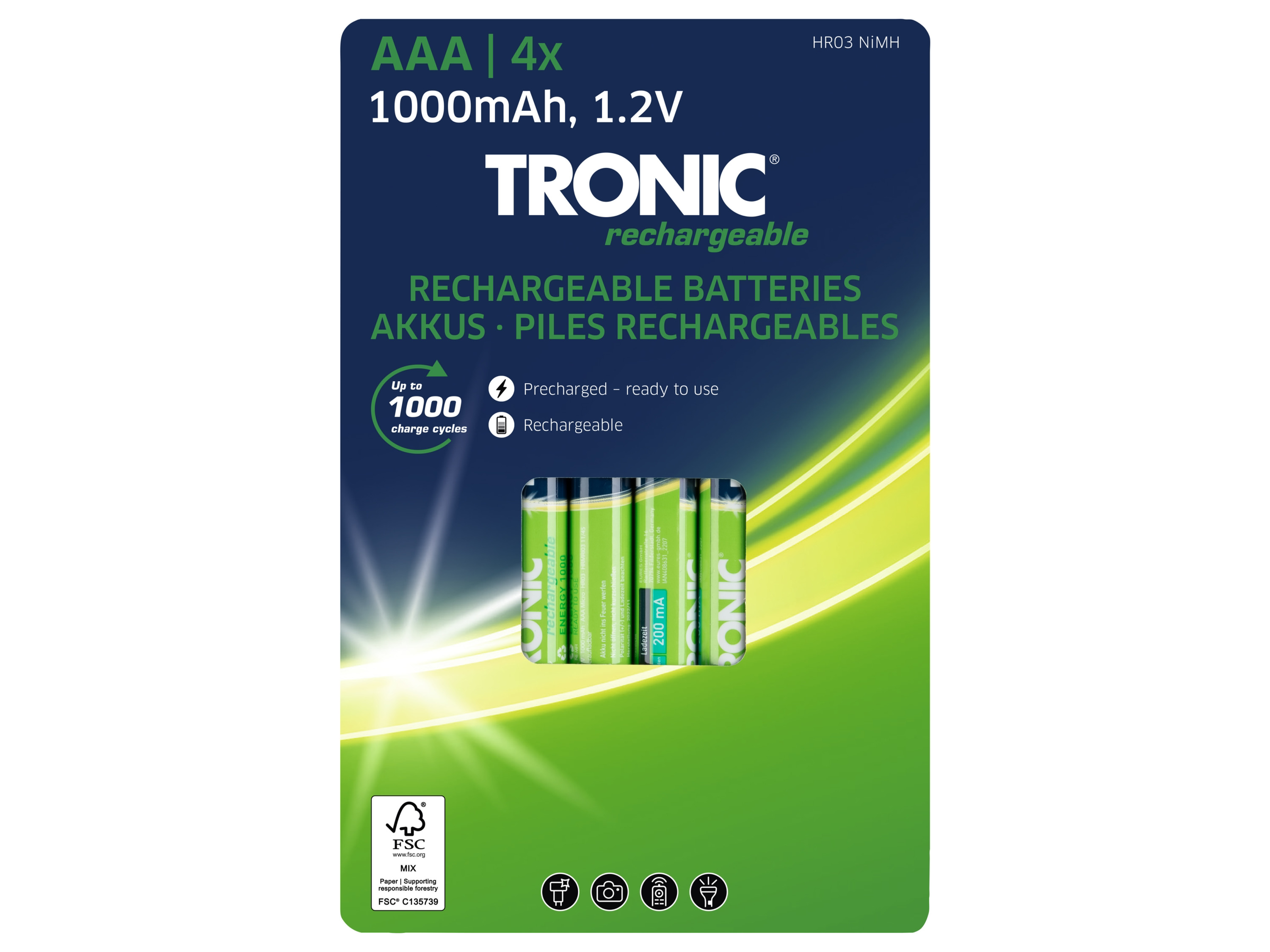 TRONIC Oplaadbare batterijen (AAA)