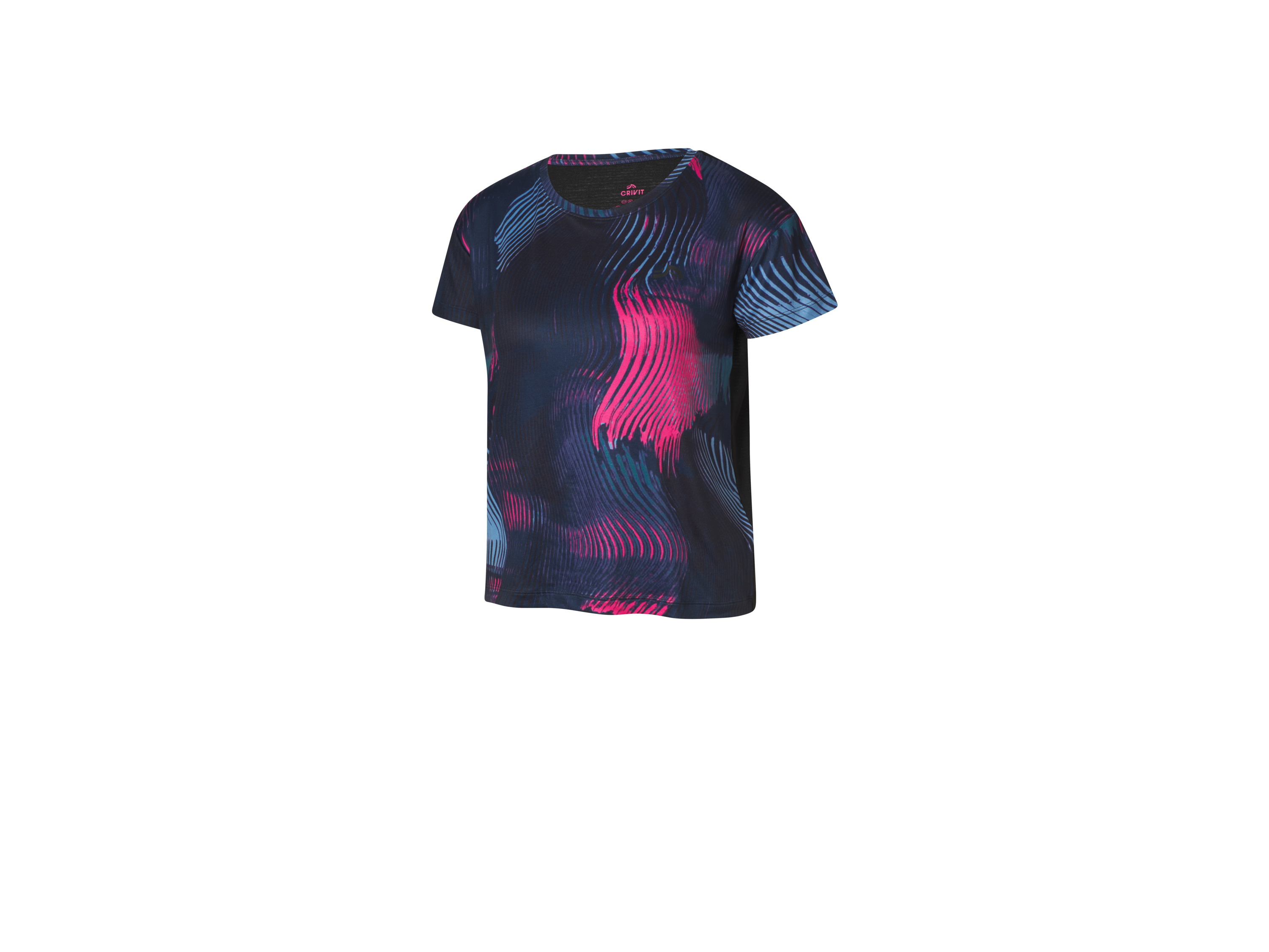 CRIVIT Dames sport shirt (M (40/42), zwart/roze/print)