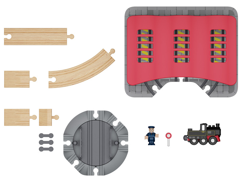 Ga naar volledige schermweergave: Playtive Houten treinbaan uitbreidingsset - afbeelding 5